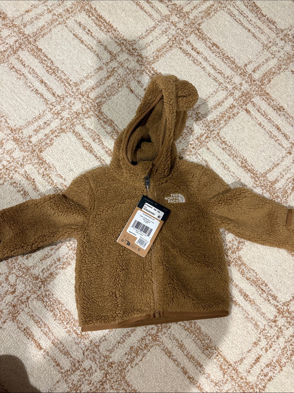 The North Face Teddy Fleece Hooded Jacket in Brown 6-12m